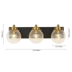 Black Brass Crackle Glass Globe Vanity Wall Lamp
