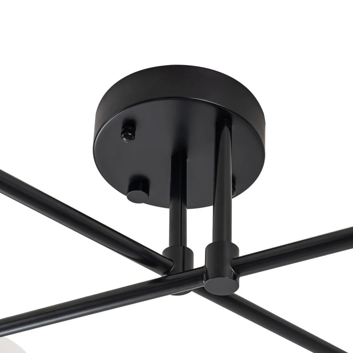 Black Frosted Bubble Linear Sputnik Semi Flush Mount