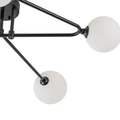 Black Frosted Bubble Linear Sputnik Semi Flush Mount