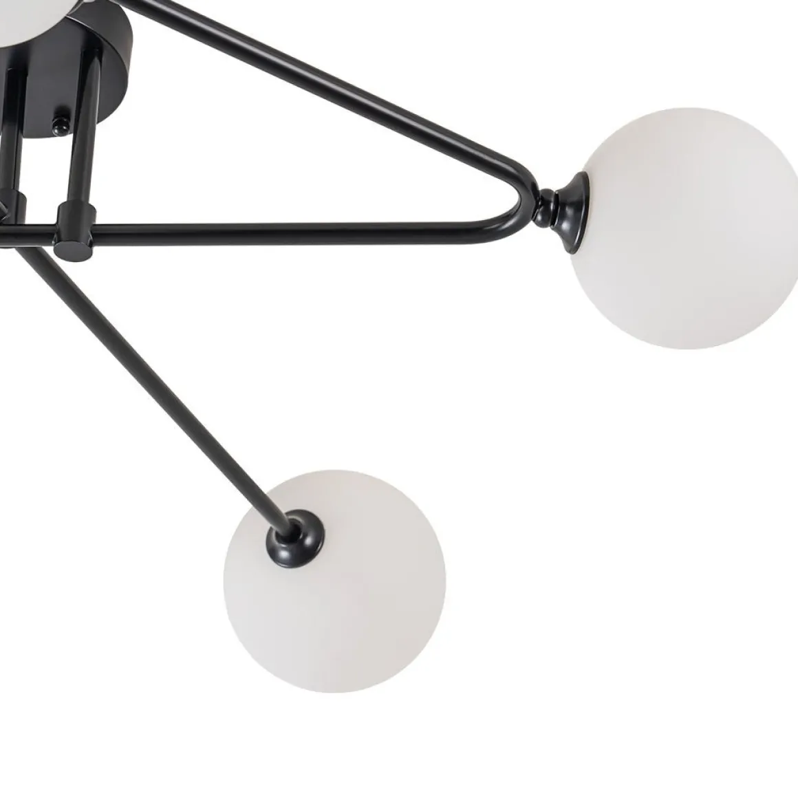 Black Frosted Bubble Linear Sputnik Semi Flush Mount