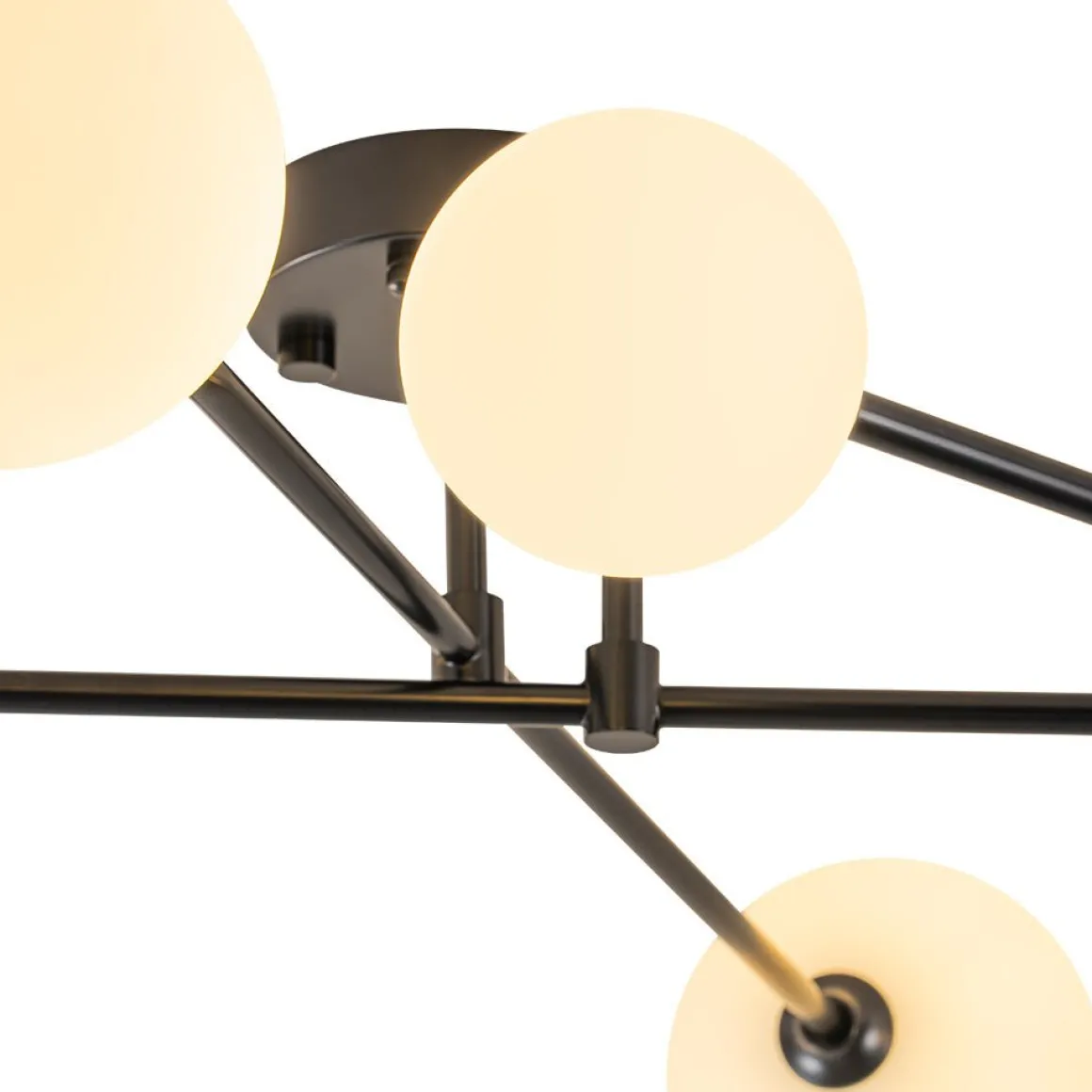 Black Frosted Bubble Linear Sputnik Semi Flush Mount