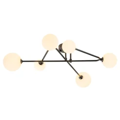 Black Frosted Bubble Linear Sputnik Semi Flush Mount