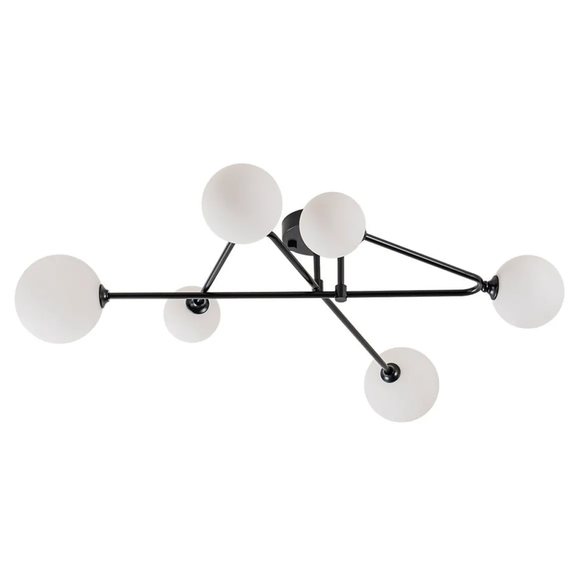Black Frosted Bubble Linear Sputnik Semi Flush Mount