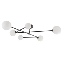 Black Frosted Bubble Linear Sputnik Semi Flush Mount
