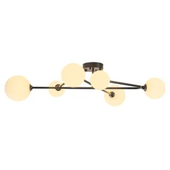 Black Frosted Bubble Linear Sputnik Semi Flush Mount