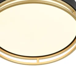 Black Gold Metal Round Dimmable LED Flush Mount Light 5CCT