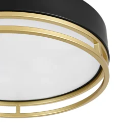 Black Gold Metal Round Dimmable LED Flush Mount Light 5CCT