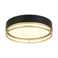 Black Gold Metal Round Dimmable LED Flush Mount Light 5CCT