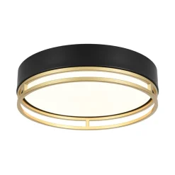 Black Gold Metal Round Dimmable LED Flush Mount Light 5CCT