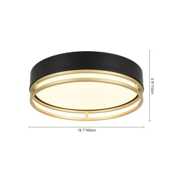 Black Gold Metal Round Dimmable LED Flush Mount Light 5CCT