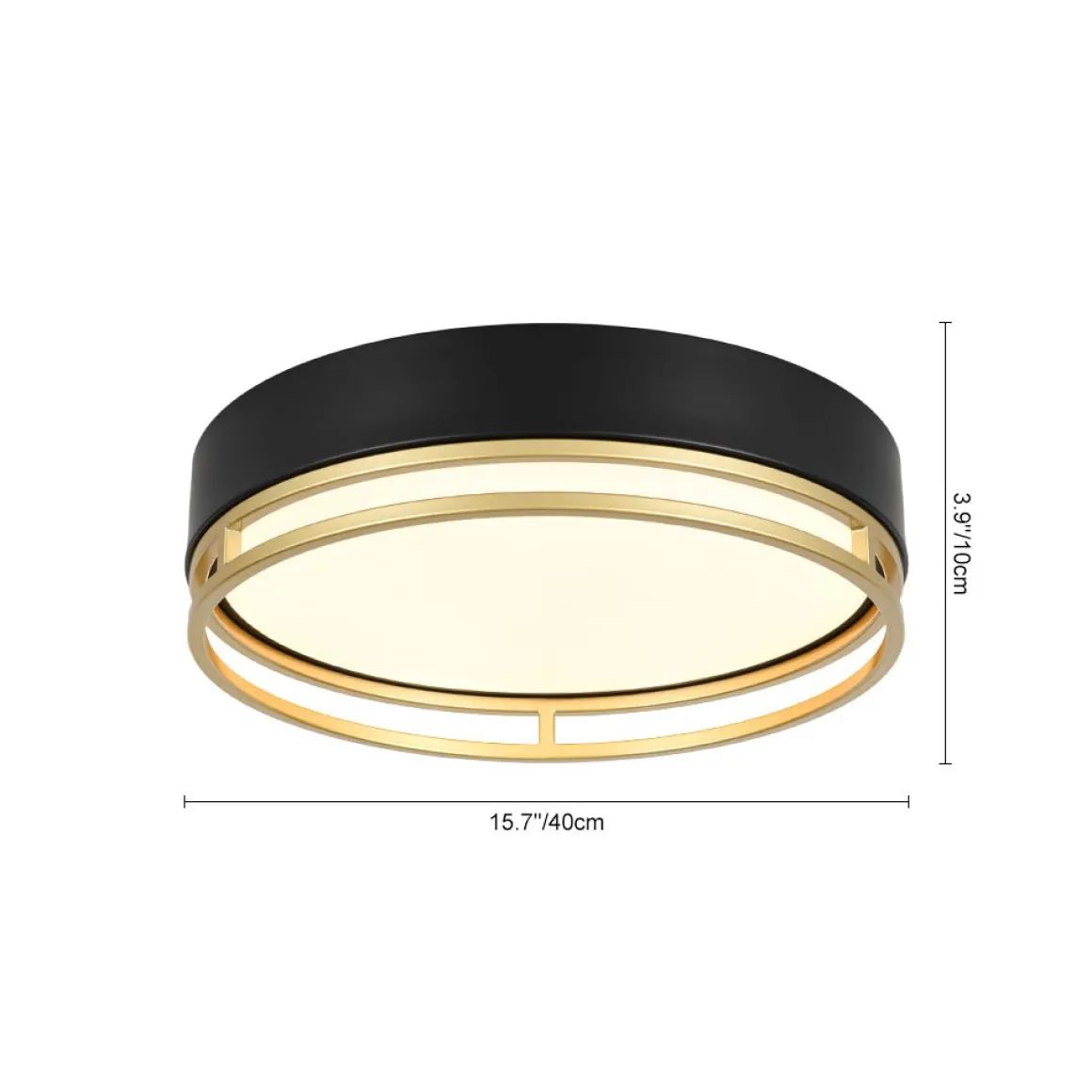Black Gold Metal Round Dimmable LED Flush Mount Light 5CCT