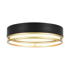 Black Gold Metal Round Dimmable LED Flush Mount Light 5CCT