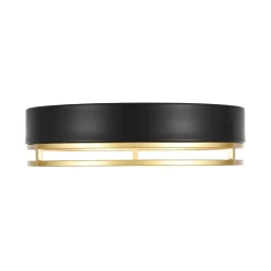 Black Gold Metal Round Dimmable LED Flush Mount Light 5CCT