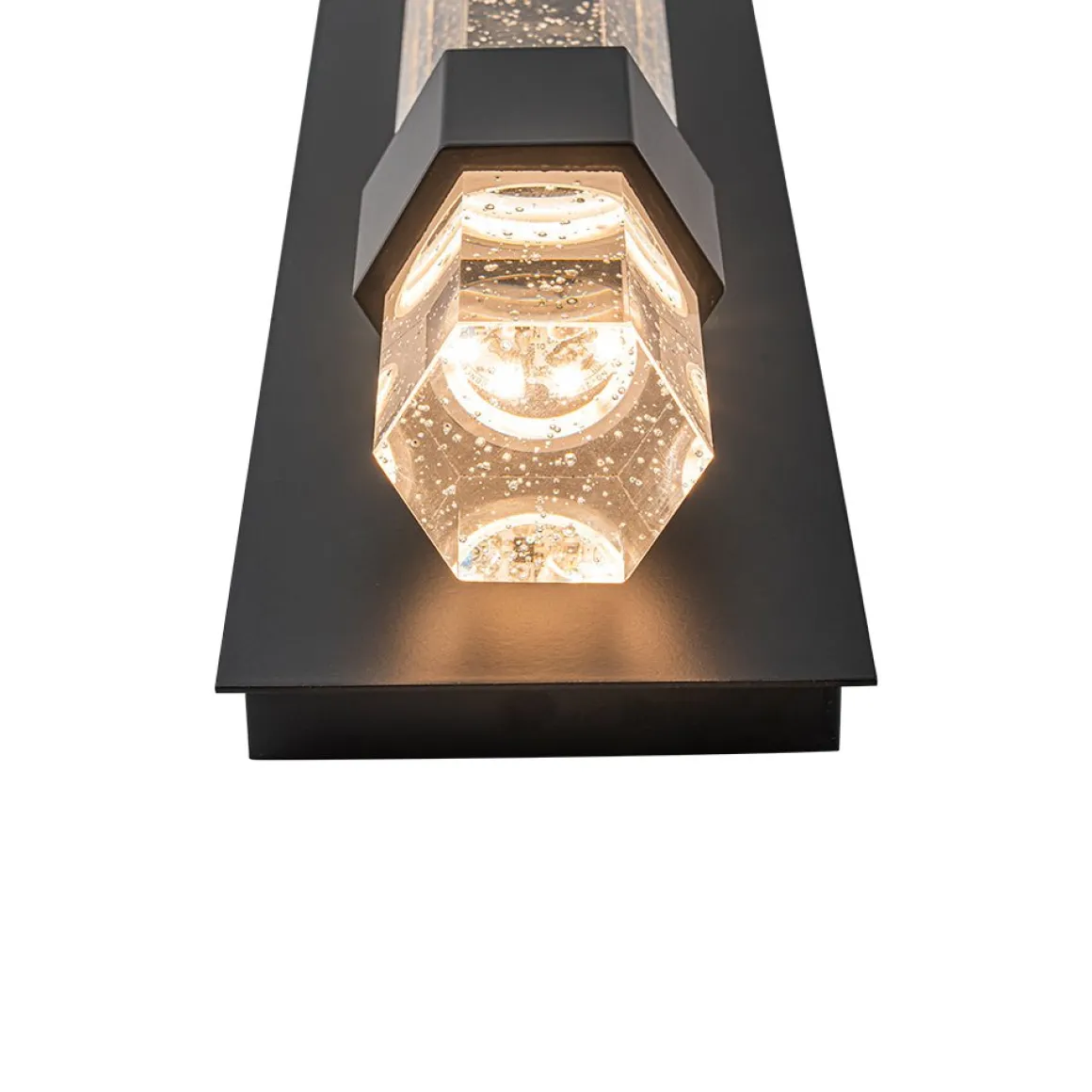 Black Linear Bubble Crystal Tube Dimmable LED Wall Light