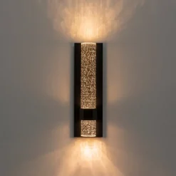 Black Linear Bubble Crystal Tube Dimmable LED Wall Light