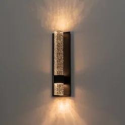 Black Linear Bubble Crystal Tube Dimmable LED Wall Light