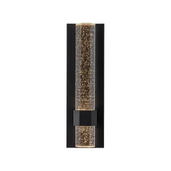 Black Linear Bubble Crystal Tube Dimmable LED Wall Light