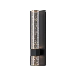 Black Linear Bubble Crystal Tube Dimmable LED Wall Light