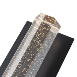 Black Linear Bubble Crystal Tube Dimmable LED Wall Light