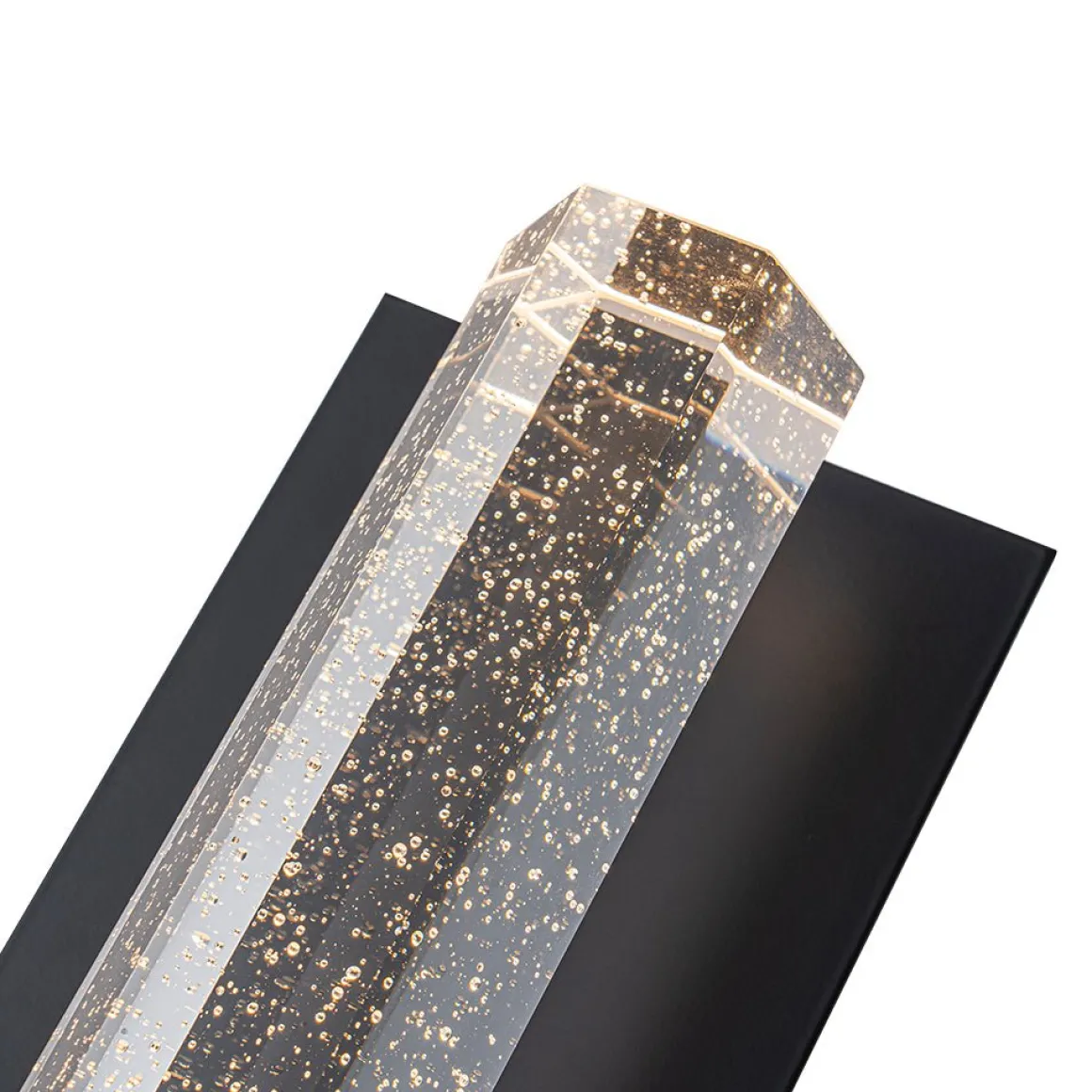 Black Linear Bubble Crystal Tube Dimmable LED Wall Light