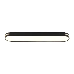 Black Minimalist Oval Dimmable LED Flush Mount Light