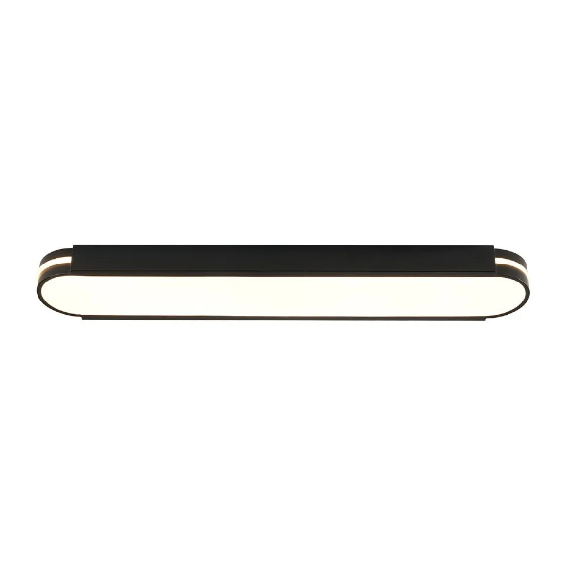 Black Minimalist Oval Dimmable LED Flush Mount Light