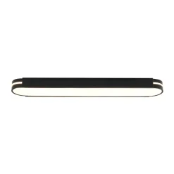 Black Minimalist Oval Dimmable LED Flush Mount Light