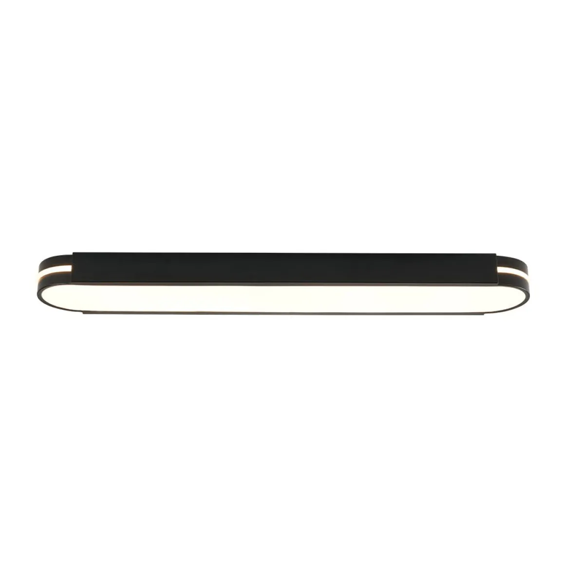 Black Minimalist Oval Dimmable LED Flush Mount Light