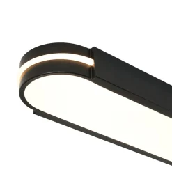 Black Minimalist Oval Dimmable LED Flush Mount Light