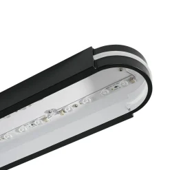 Black Minimalist Oval Dimmable LED Flush Mount Light