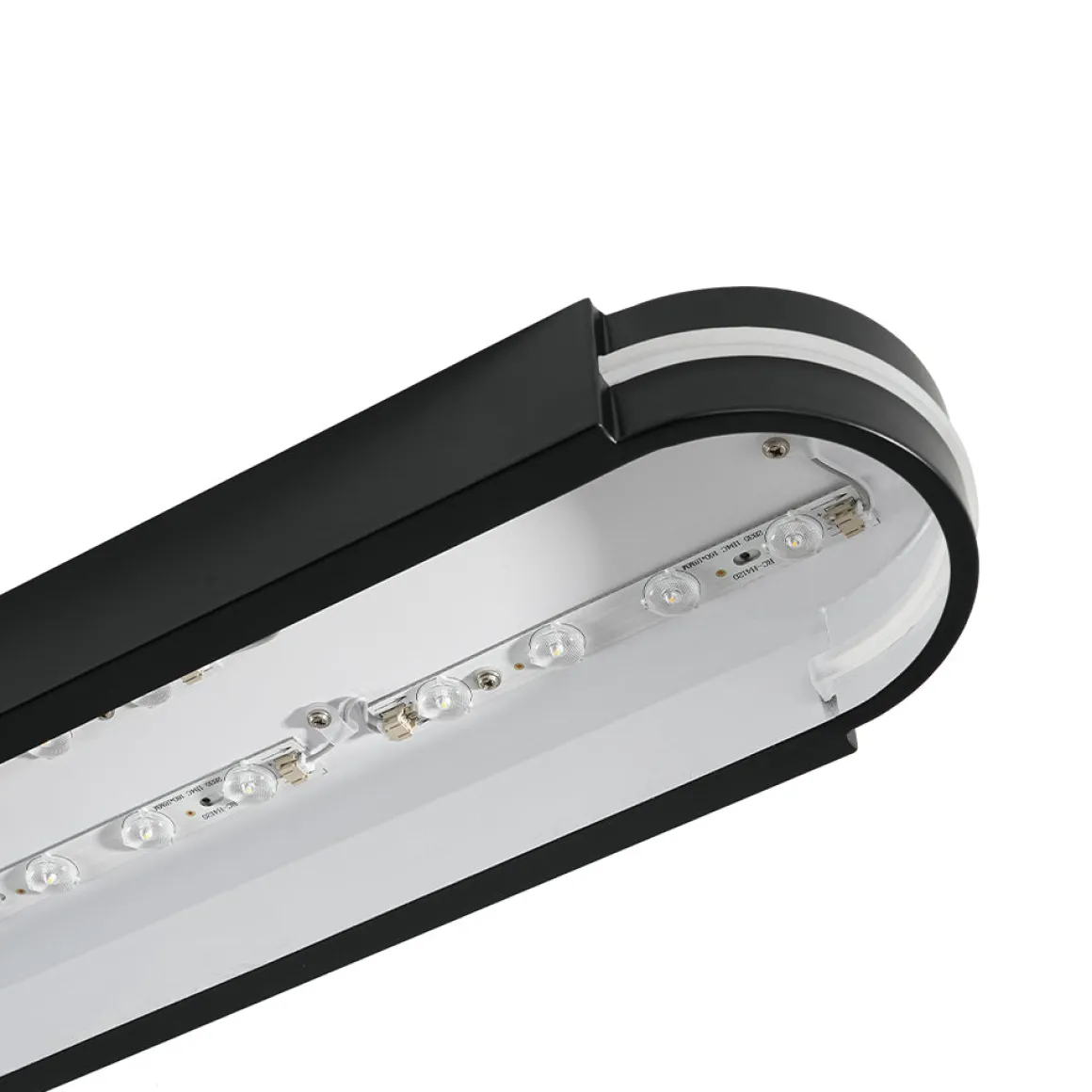 Black Minimalist Oval Dimmable LED Flush Mount Light