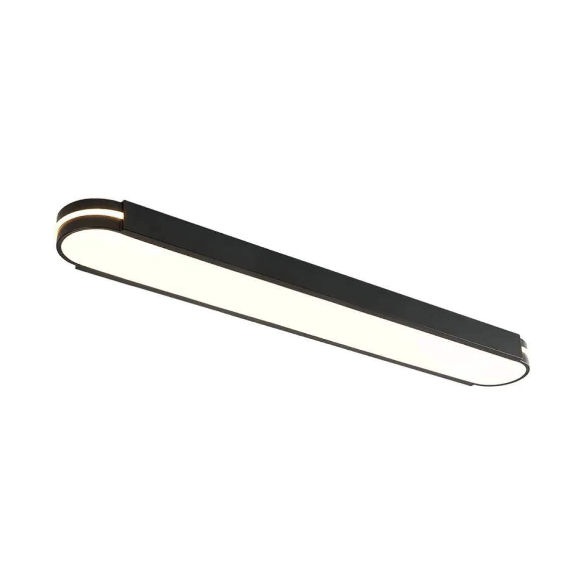 Black Minimalist Oval Dimmable LED Flush Mount Light