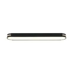 Black Minimalist Oval Dimmable LED Flush Mount Light