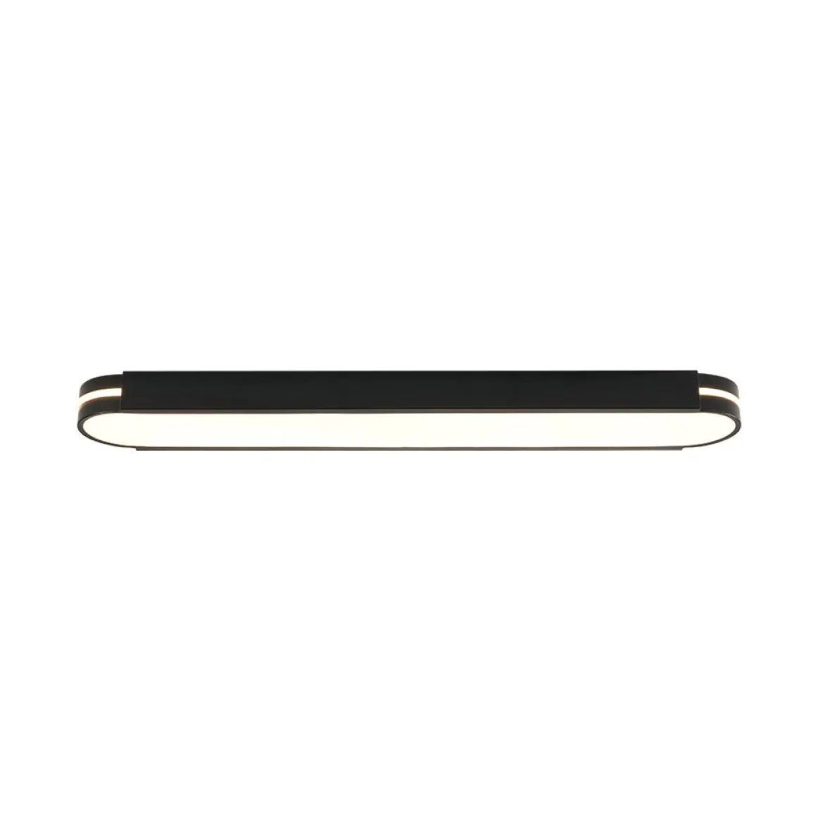 Black Minimalist Oval Dimmable LED Flush Mount Light