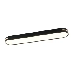 Black Minimalist Oval Dimmable LED Flush Mount Light