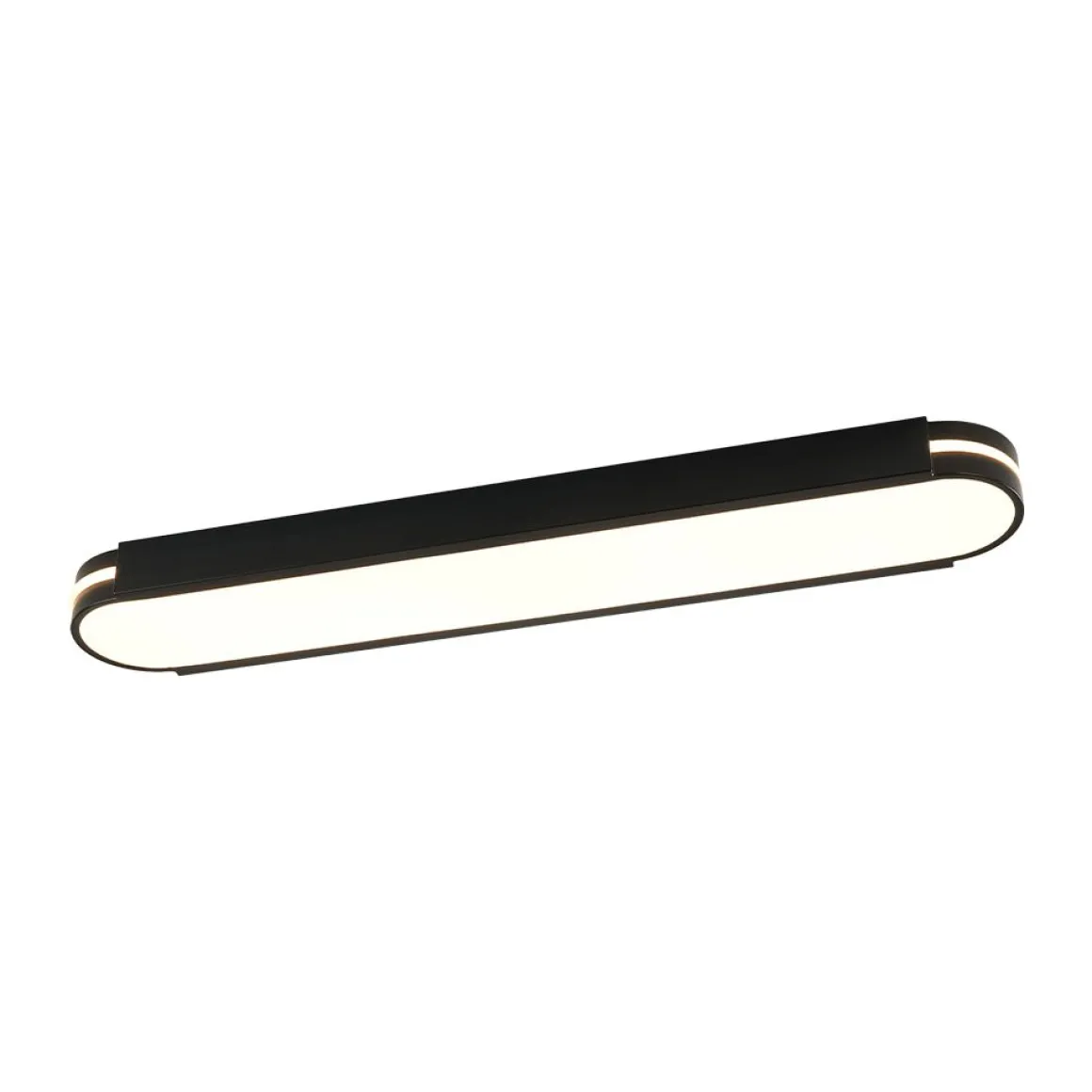 Black Minimalist Oval Dimmable LED Flush Mount Light