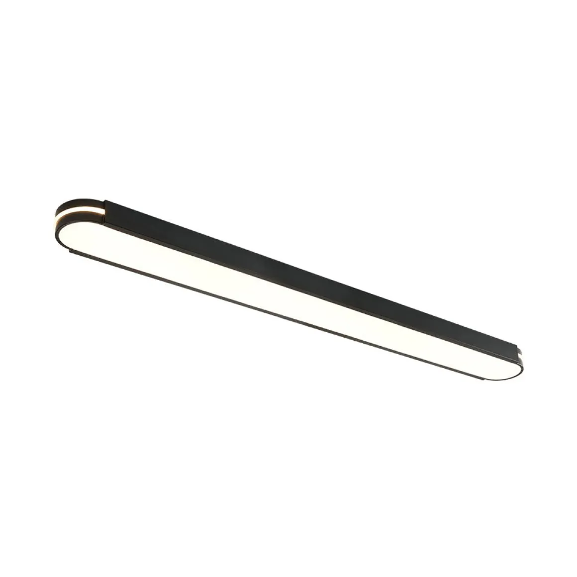 Black Minimalist Oval Dimmable LED Flush Mount Light