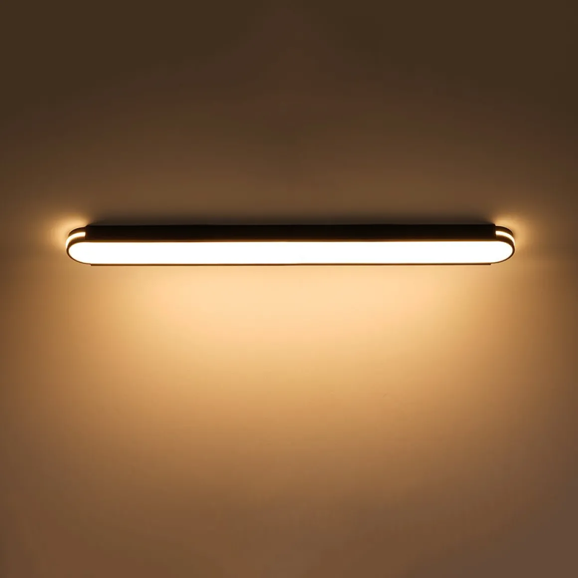 Black Minimalist Oval Dimmable LED Flush Mount Light