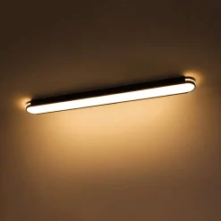 Black Minimalist Oval Dimmable LED Flush Mount Light