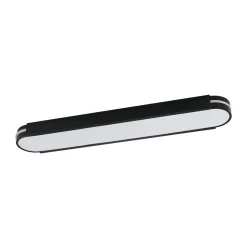 Black Minimalist Oval Dimmable LED Flush Mount Light