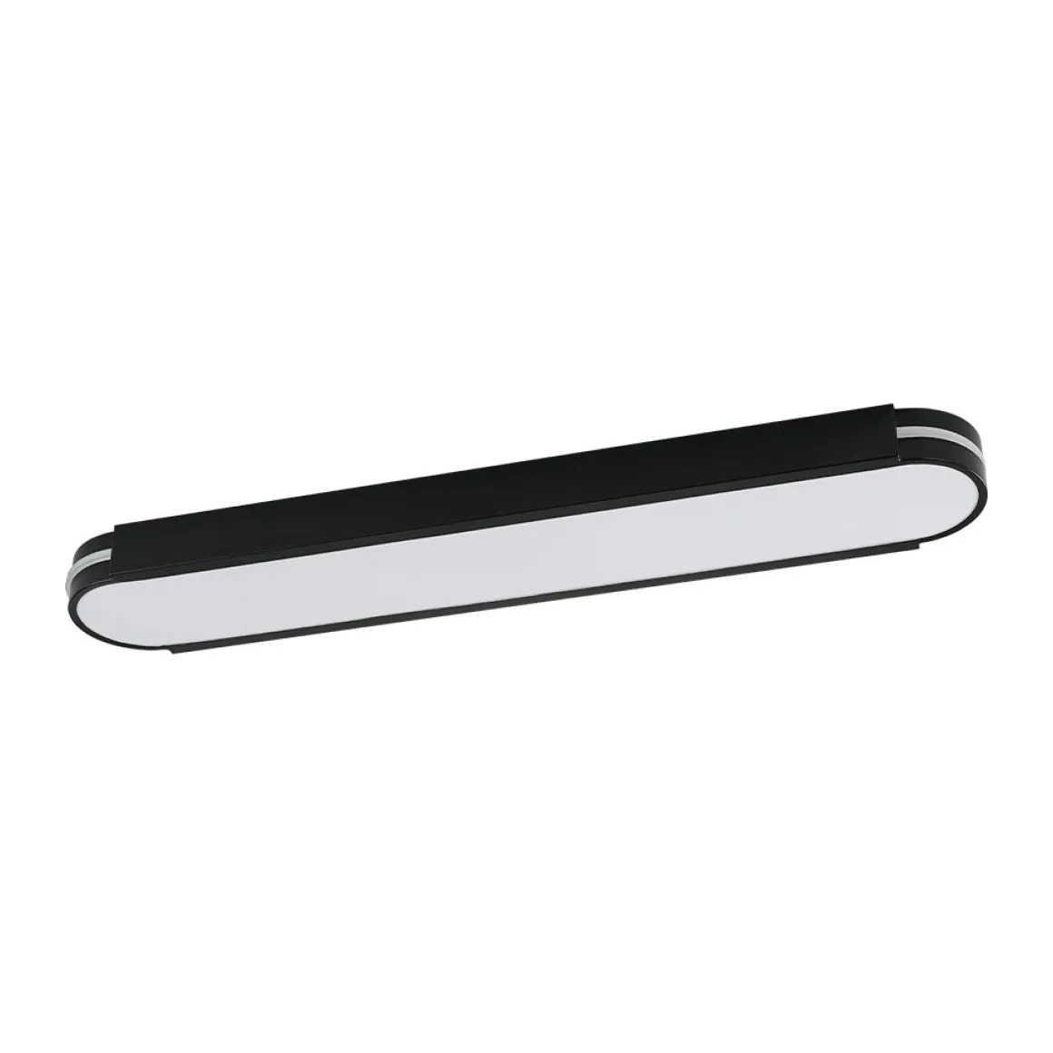 Black Minimalist Oval Dimmable LED Flush Mount Light
