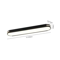 Black Minimalist Oval Dimmable LED Flush Mount Light