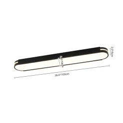 Black Minimalist Oval Dimmable LED Flush Mount Light