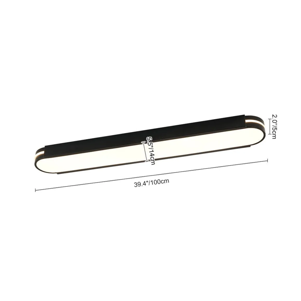 Black Minimalist Oval Dimmable LED Flush Mount Light
