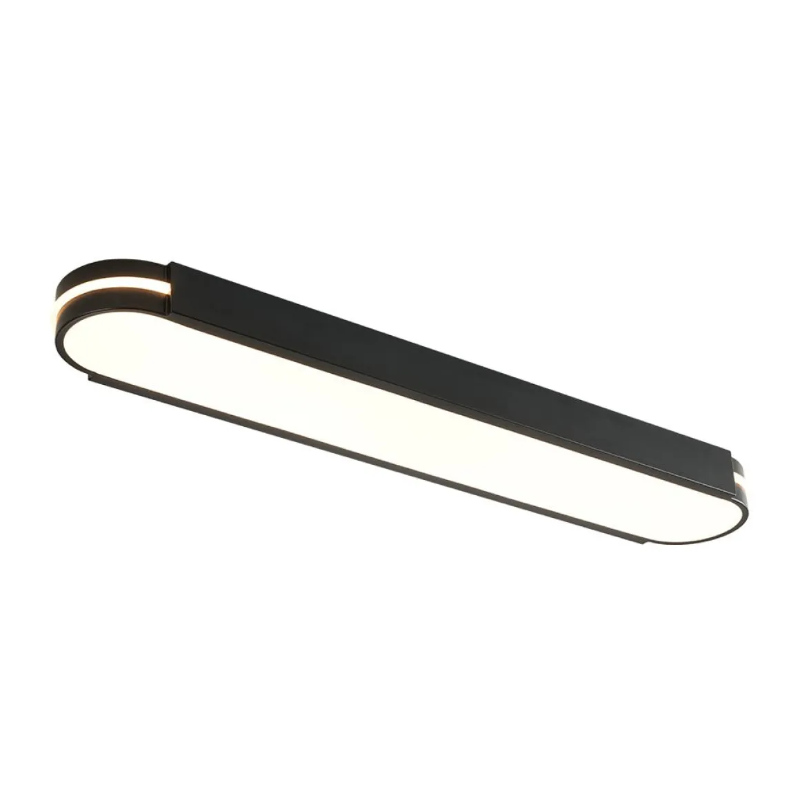 Black Minimalist Oval Dimmable LED Flush Mount Light