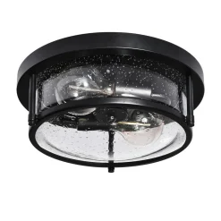 Black Seeded Glass Flush Mount