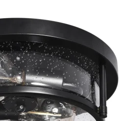 Black Seeded Glass Flush Mount