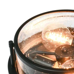 Black Seeded Glass Flush Mount