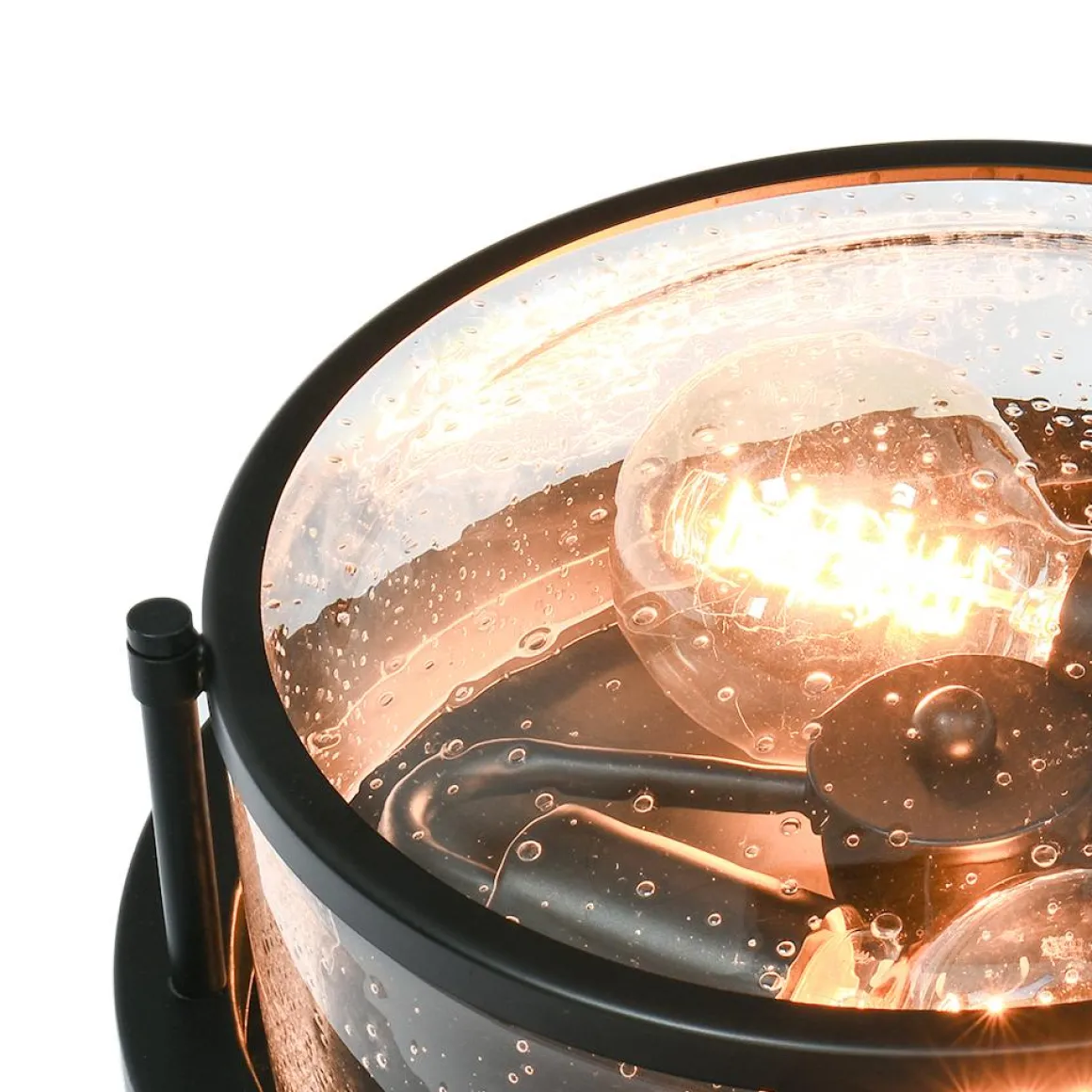 Black Seeded Glass Flush Mount