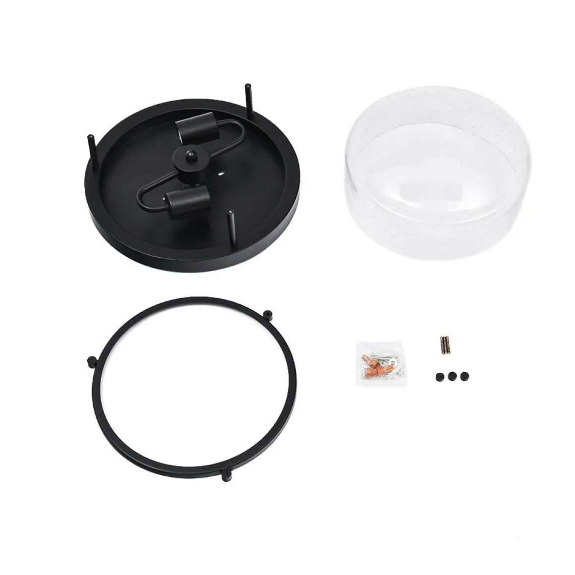 Black Seeded Glass Flush Mount